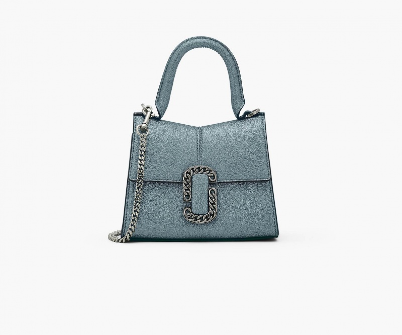 Marc Jacobs The Galactic Glitter St. Marc Mini Top Handle Mini Bags Silver | Australia_MJ21573