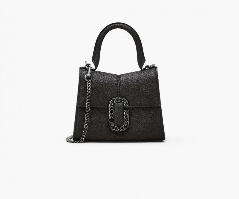 Marc Jacobs The Galactic Glitter St. Marc Mini Top Handbag Black | Australia_MJ69235