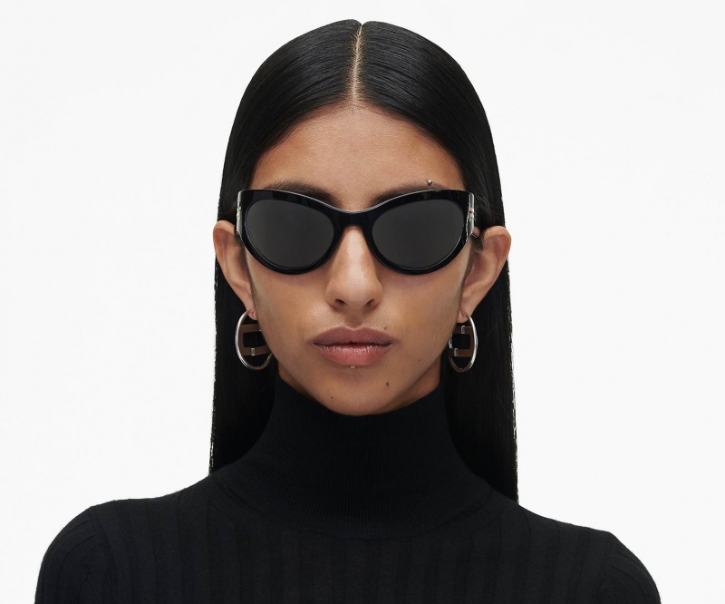 Marc Jacobs The Icon Wrapped Sunglasses Black | Australia_MJ67313