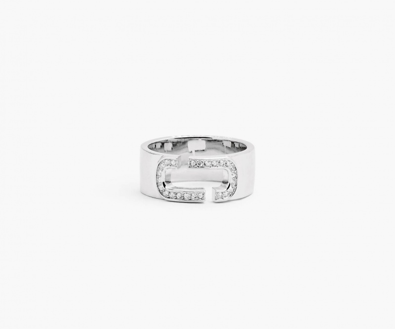 Marc Jacobs The J Marc Crystal Rings Silver | Australia_MJ40049