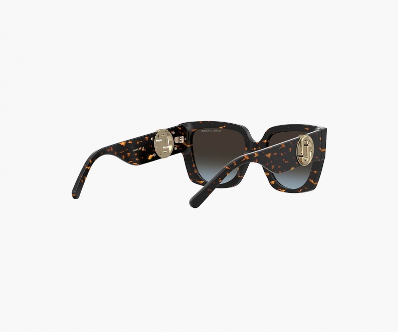 Marc Jacobs The J Marc Square Cutout Sunglasses Black | Australia_MJ81386