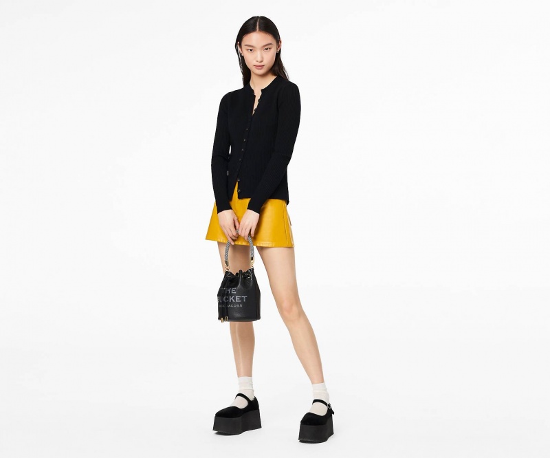 Marc Jacobs The Leather Bucket Bucket Bags Black | Australia_MJ57251