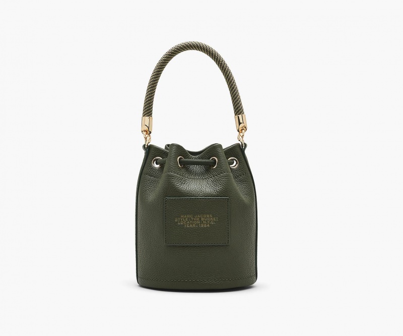 Marc Jacobs The Leather Bucket Bucket Bags Green Yellow | Australia_MJ30972