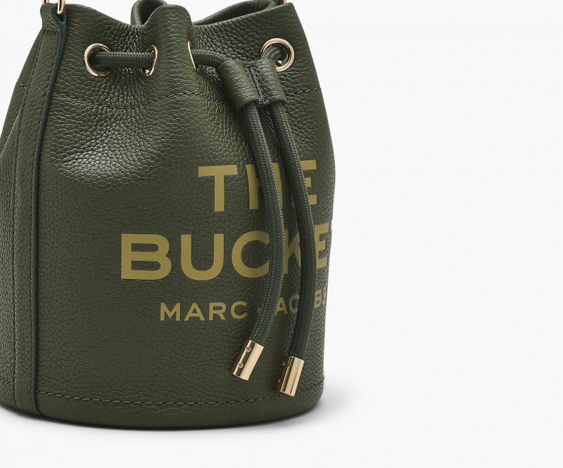 Marc Jacobs The Leather Bucket Bucket Bags Green Yellow | Australia_MJ30972