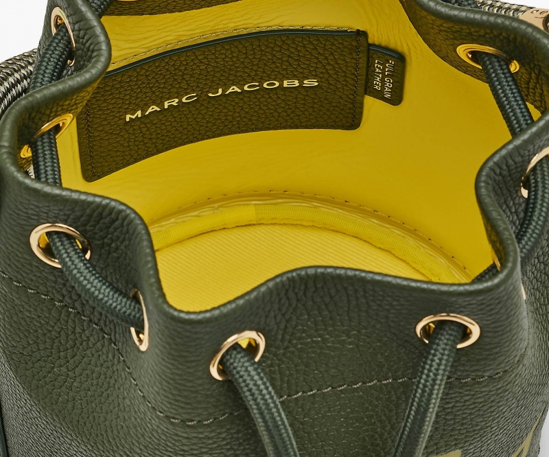 Marc Jacobs The Leather Bucket Bucket Bags Green Yellow | Australia_MJ30972