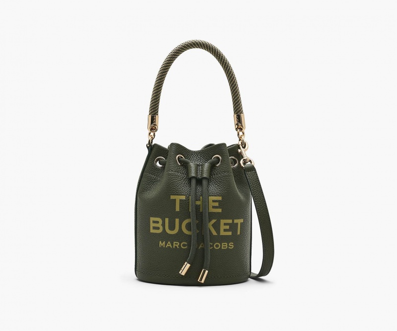 Marc Jacobs The Leather Bucket Bucket Bags Green Yellow | Australia_MJ30972