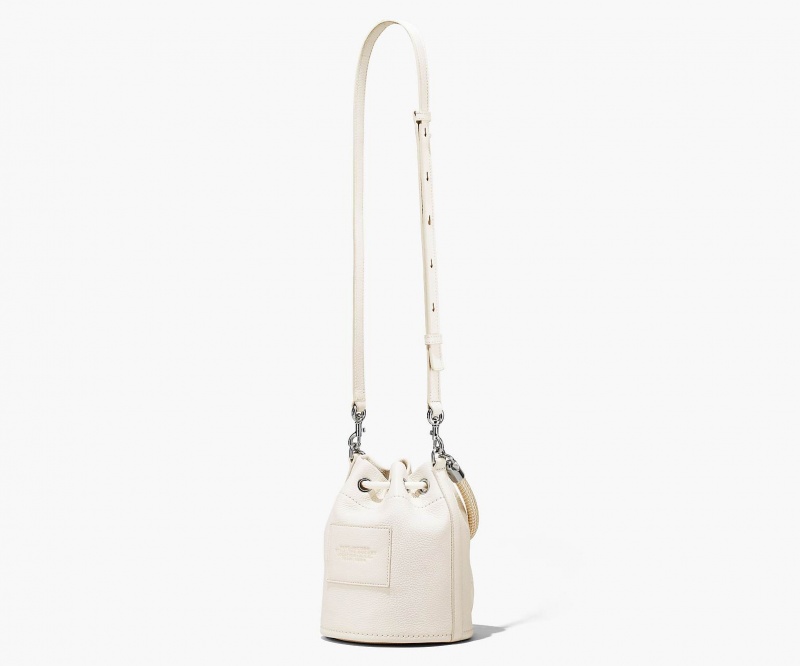 Marc Jacobs The Leather Bucket Crossbody Bags Silver | Australia_MJ78845