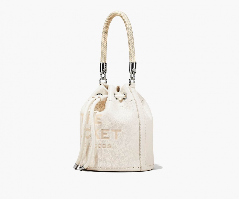 Marc Jacobs The Leather Bucket Crossbody Bags Silver | Australia_MJ78845