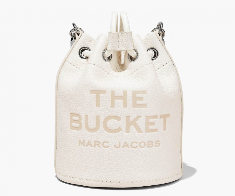 Marc Jacobs The Leather Bucket Crossbody Bags Silver | Australia_MJ78845