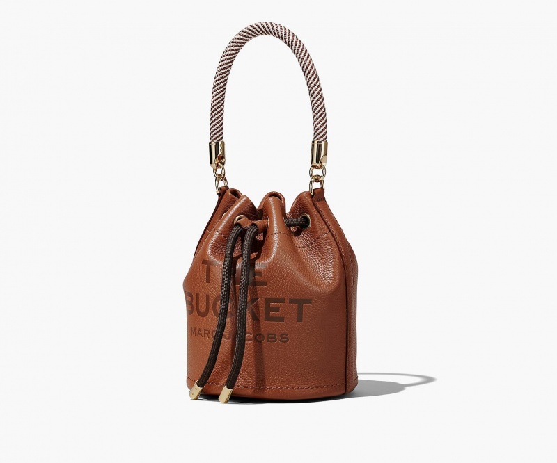 Marc Jacobs The Leather Bucket Crossbody Bags Brown | Australia_MJ16243