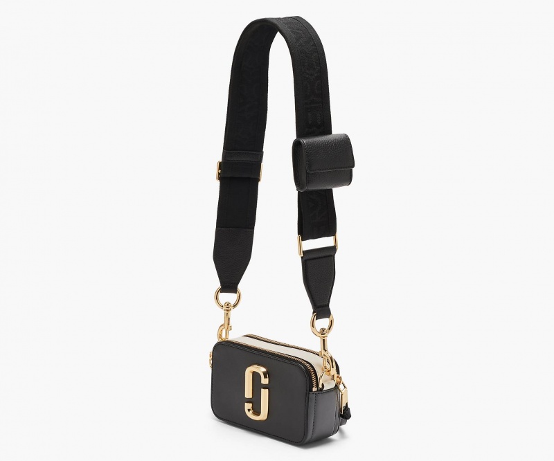 Marc Jacobs The Leather Cargo Webbing Bag Strap Black | Australia_MJ44202