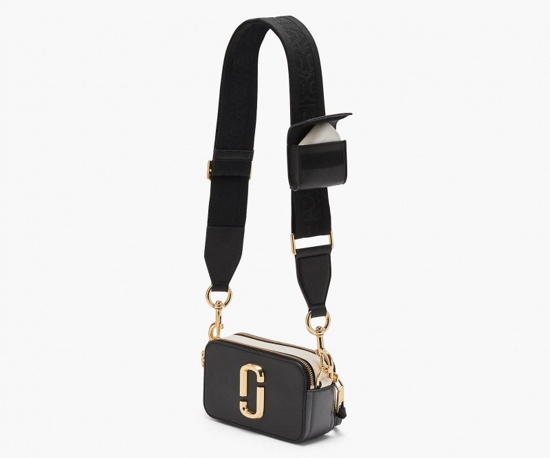 Marc Jacobs The Leather Cargo Webbing Bag Strap Black | Australia_MJ44202