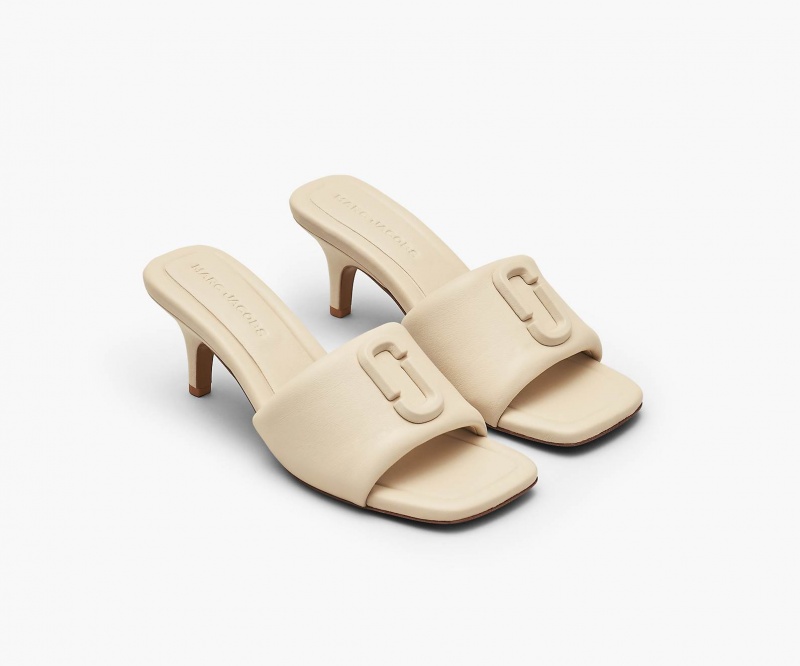 Marc Jacobs The Leather J Marc Heeled Sandals White | Australia_MJ60707