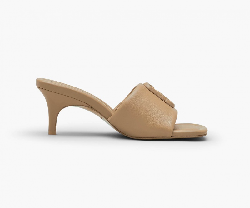 Marc Jacobs The Leather J Marc Heeled Sandals Brown | Australia_MJ57563