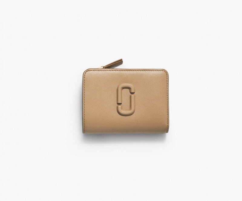 Marc Jacobs The Leather J Marc Mini Compact Wallets Brown | Australia_MJ30062