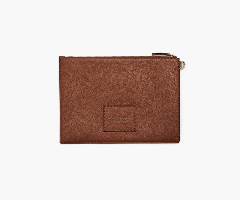 Marc Jacobs The Leather Large Pouch Wallets Brown | Australia_MJ33714