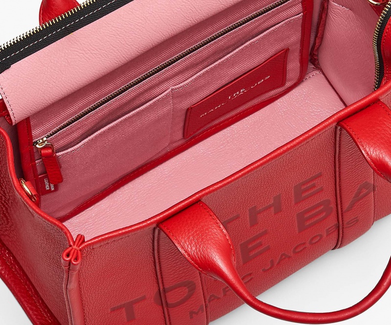 Marc Jacobs The Leather Medium Tote Bags Red | Australia_MJ36639