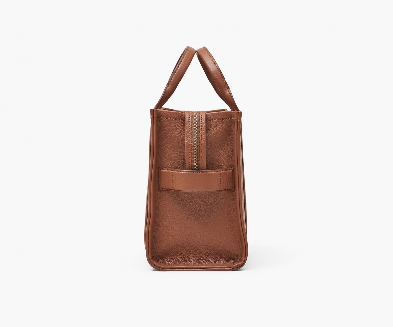 Marc Jacobs The Leather Medium Tote Bags Brown | Australia_MJ30449