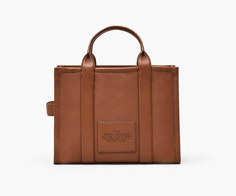 Marc Jacobs The Leather Medium Tote Bags Brown | Australia_MJ30449