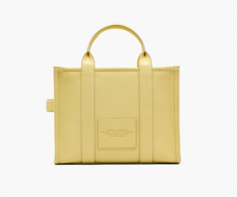 Marc Jacobs The Leather Medium Tote Bags Yellow | Australia_MJ87094