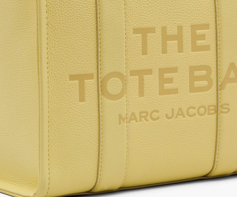 Marc Jacobs The Leather Medium Tote Bags Yellow | Australia_MJ87094