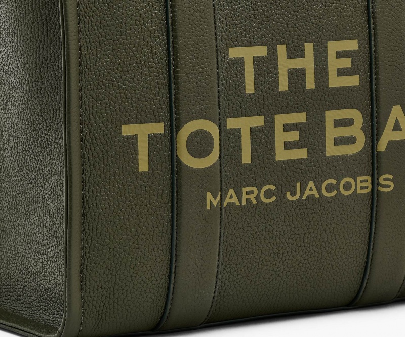 Marc Jacobs The Leather Medium Tote Bags Black Yellow | Australia_MJ46522