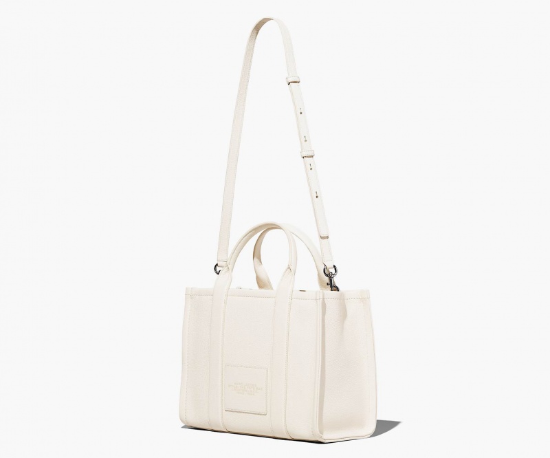 Marc Jacobs The Leather Medium Tote Bags Silver | Australia_MJ28013