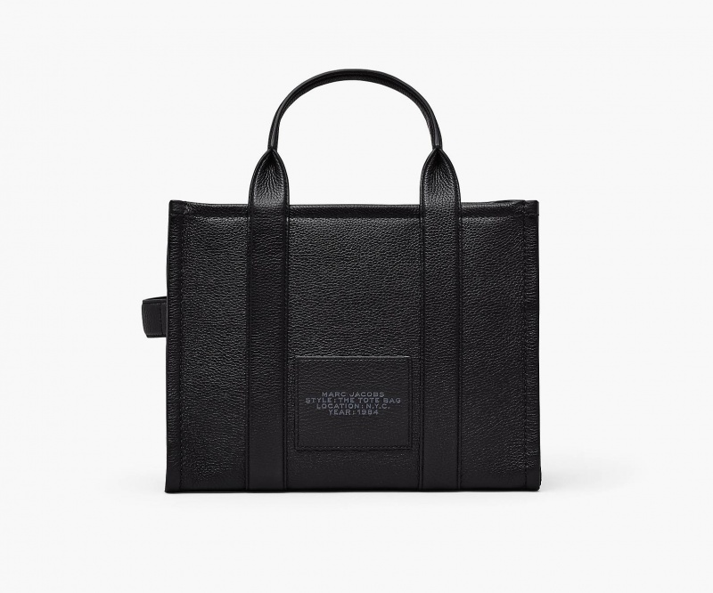 Marc Jacobs The Leather Medium Tote Bags Black | Australia_MJ79621