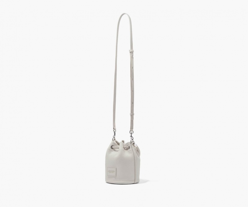 Marc Jacobs The Leather Mini Bucket Bucket Bags Silver | Australia_MJ85747