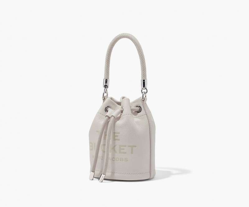 Marc Jacobs The Leather Mini Bucket Bucket Bags Silver | Australia_MJ85747