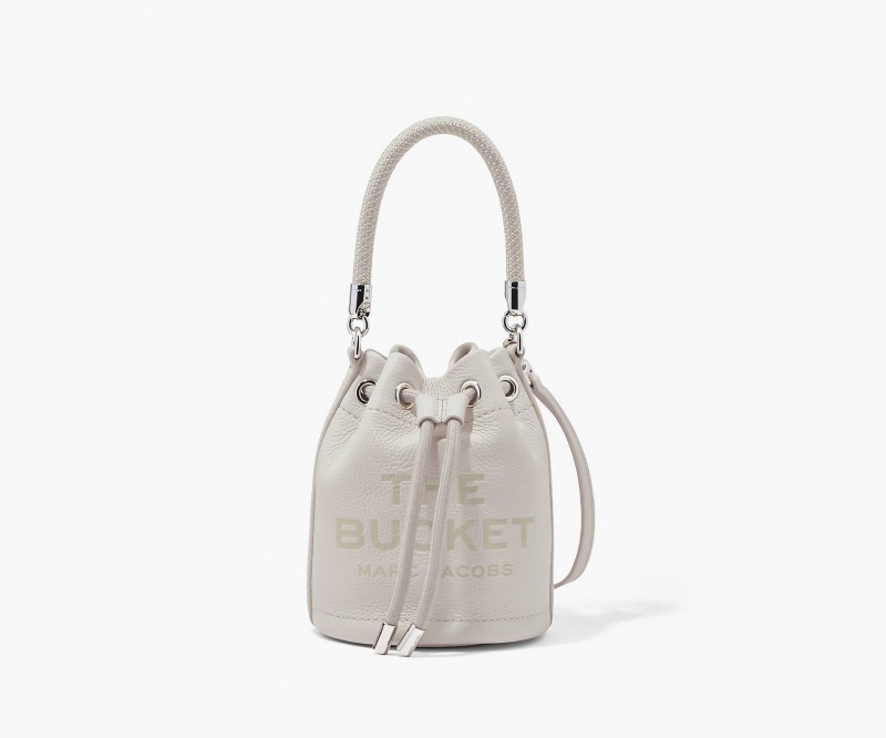 Marc Jacobs The Leather Mini Bucket Bucket Bags Silver | Australia_MJ85747