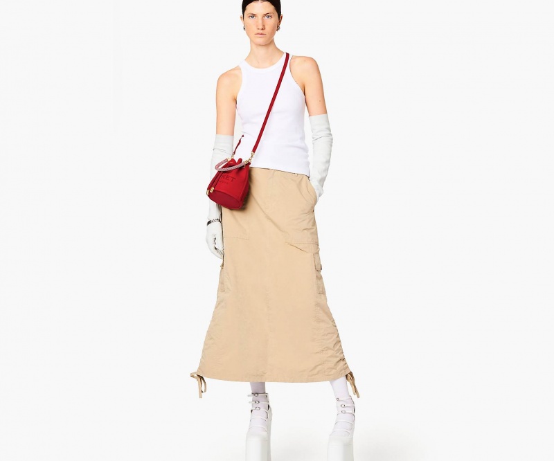 Marc Jacobs The Leather Mini Bucket Bucket Bags Red | Australia_MJ51752