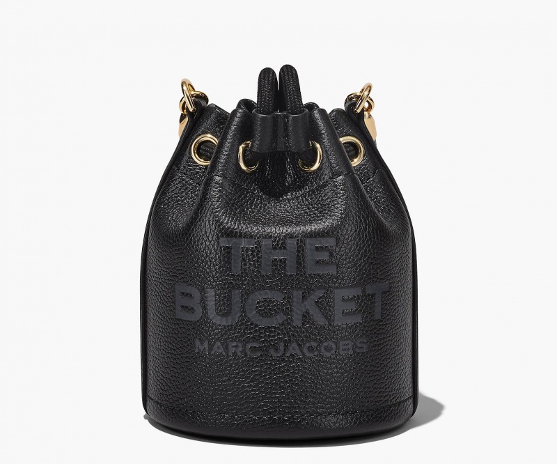 Marc Jacobs The Leather Mini Bucket Crossbody Bags Black | Australia_MJ64671