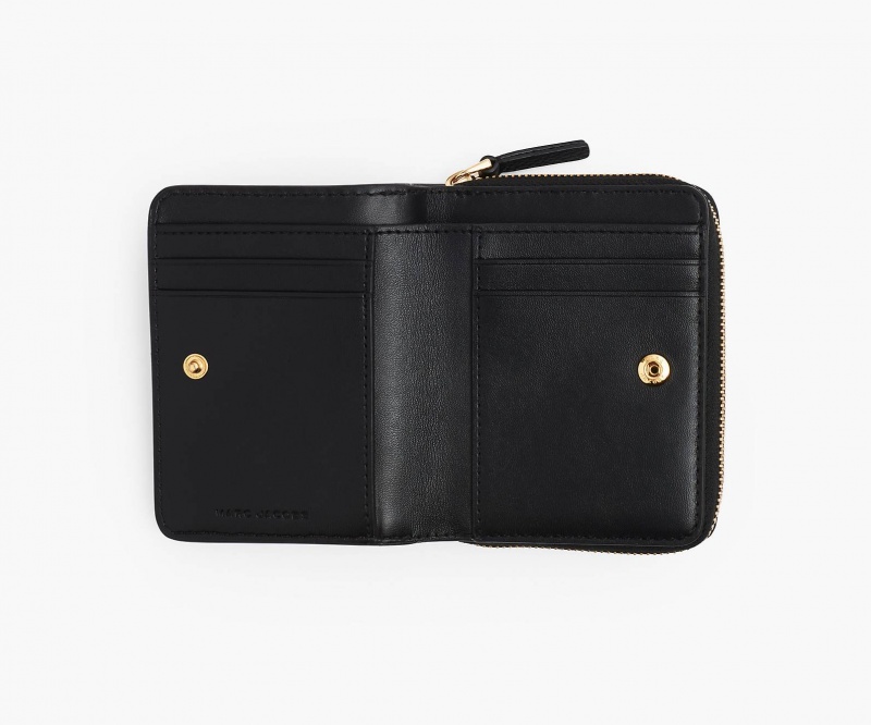 Marc Jacobs The Leather Mini Compact Wallets Black | Australia_MJ19801