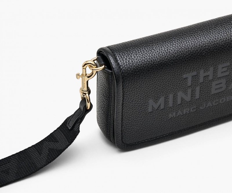 Marc Jacobs The Leather Mini Crossbody Bags Black | Australia_MJ60153