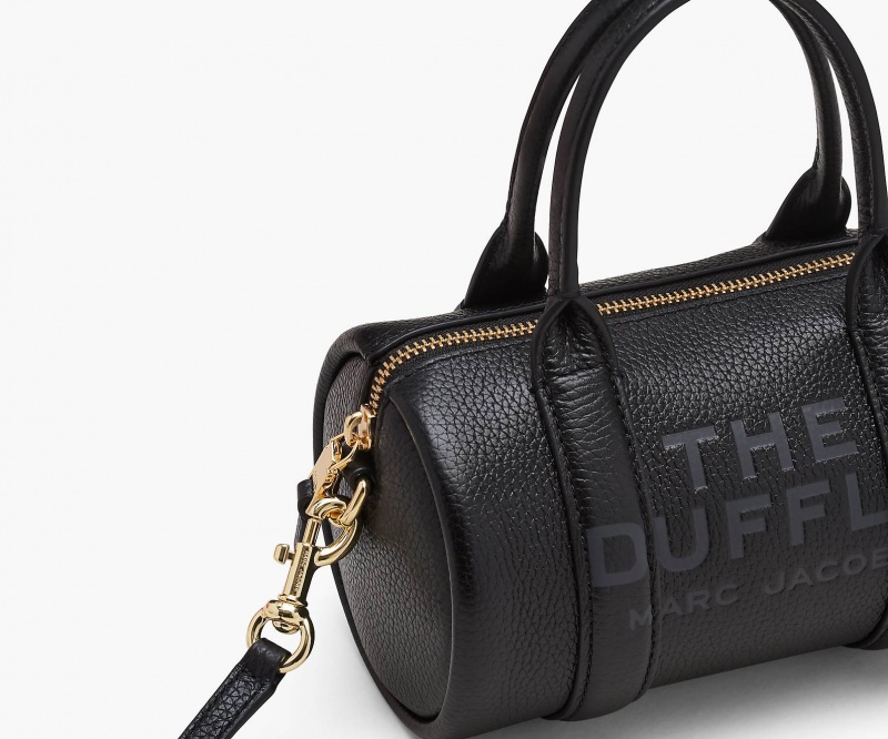 Marc Jacobs The Leather Mini Duffle Crossbody Bags Black | Australia_MJ46081