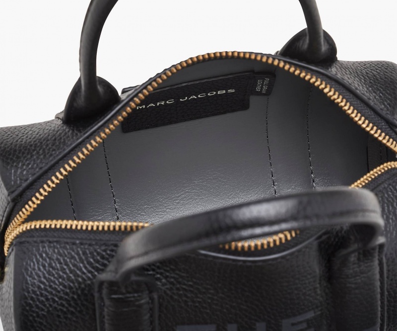 Marc Jacobs The Leather Mini Duffle Crossbody Bags Black | Australia_MJ46081