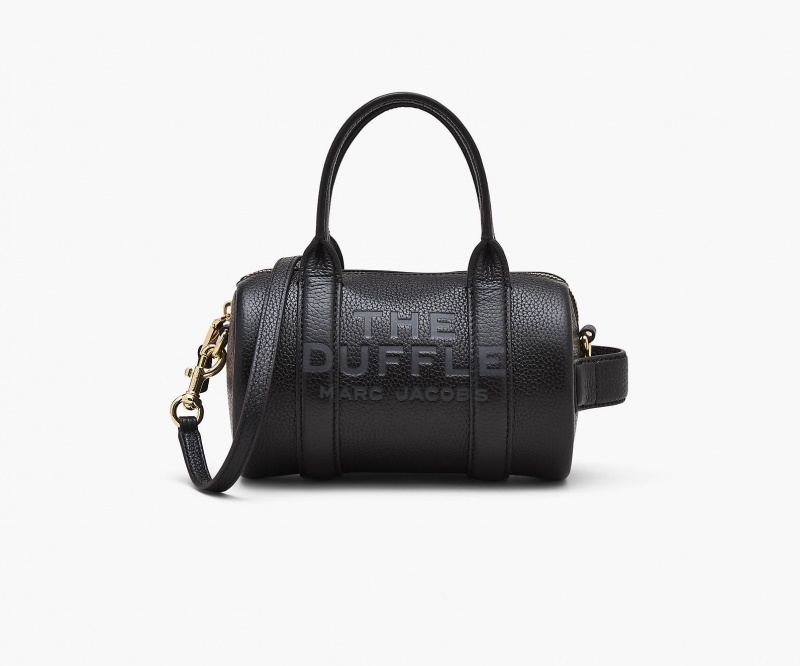 Marc Jacobs The Leather Mini Duffle Crossbody Bags Black | Australia_MJ46081