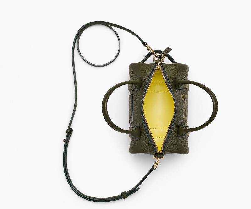 Marc Jacobs The Leather Mini Duffle Crossbody Bags Green Yellow | Australia_MJ35535