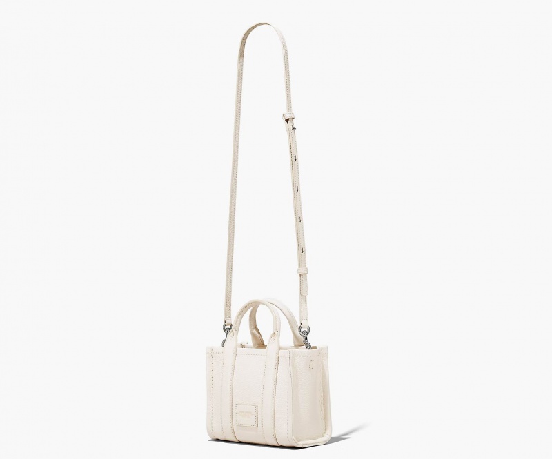 Marc Jacobs The Leather Mini Tote Bags Silver | Australia_MJ73871