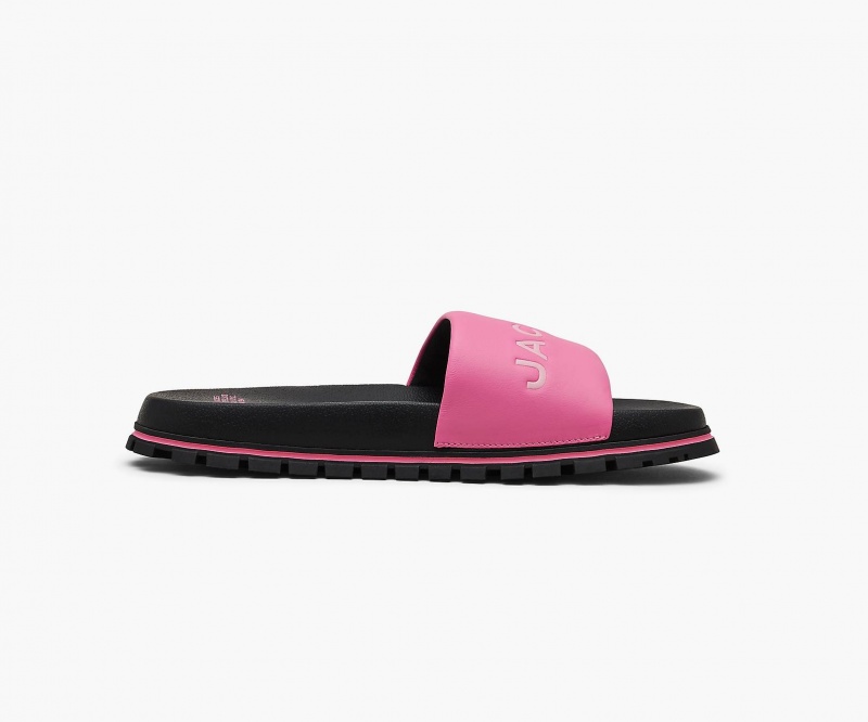 Marc Jacobs The Leather Slide Sandals Pink | Australia_MJ20747