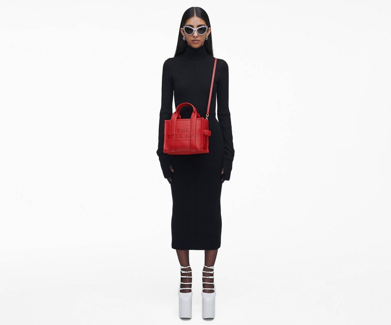 Marc Jacobs The Leather Small Tote Bags Red | Australia_MJ91012