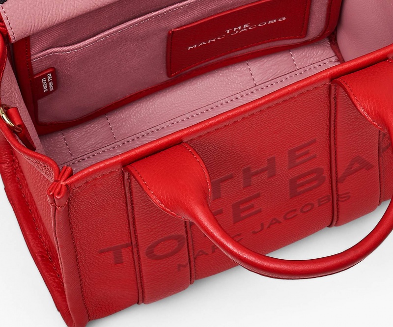 Marc Jacobs The Leather Small Tote Bags Red | Australia_MJ91012