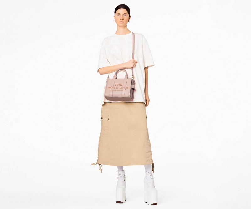 Marc Jacobs The Leather Small Tote Bags Rose | Australia_MJ89082