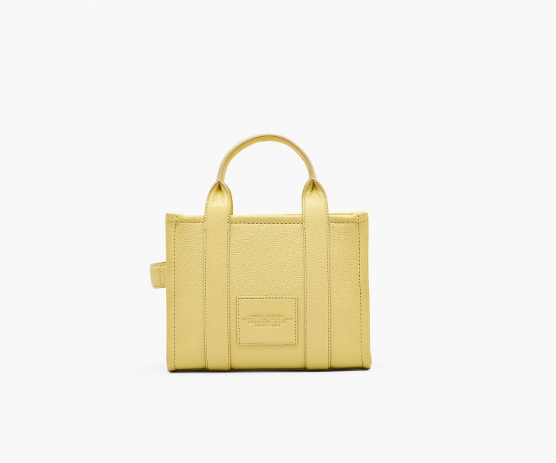 Marc Jacobs The Leather Small Tote Bags Yellow | Australia_MJ43834