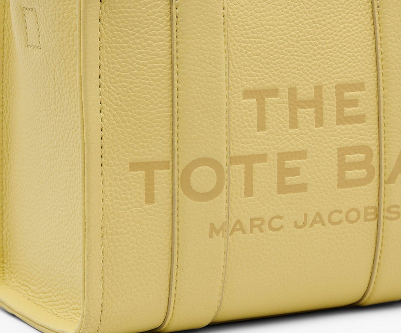 Marc Jacobs The Leather Small Tote Bags Yellow | Australia_MJ43834