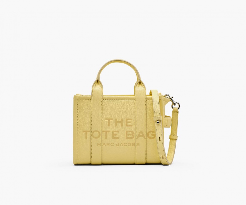 Marc Jacobs The Leather Small Tote Bags Yellow | Australia_MJ43834