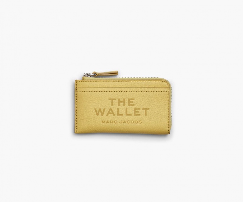 Marc Jacobs The Leather Top Zip Wallets Yellow | Australia_MJ65078