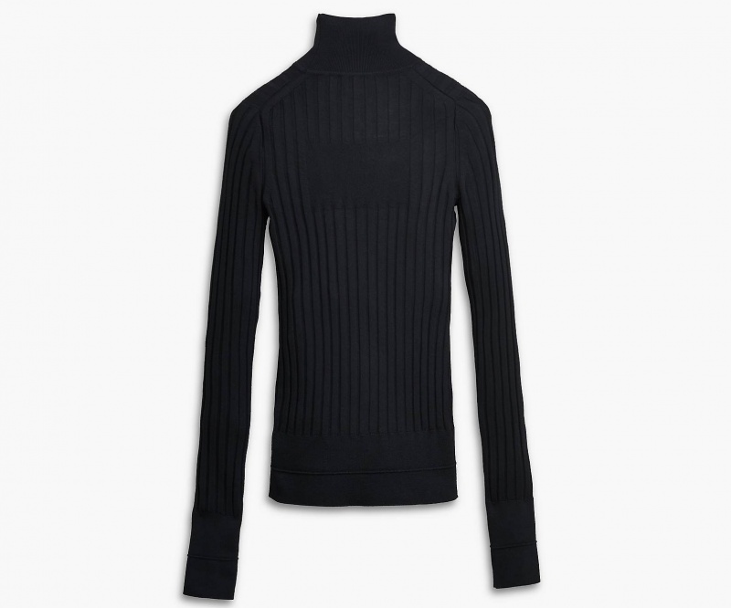 Marc Jacobs The Lightweight Ribbed Turtleneck Tops Black | Australia_MJ87927