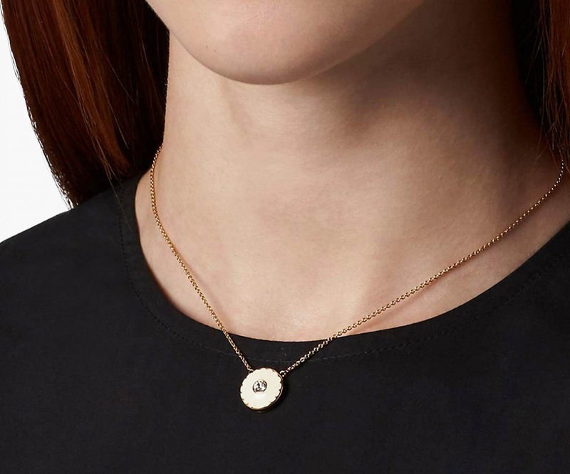 Marc Jacobs The Medallion Pendant Necklaces Cream / Gold | Australia_MJ15625